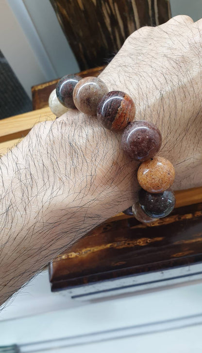 Garden Quartz Dream Bracelet 18 cm - Natural Semiprecious Stone 17.5 mm Beads