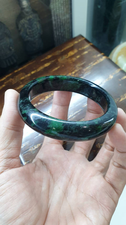Emerald Green Jade Bangle (Size 56 & 60) | Authentic Type A Jadeite