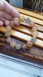 Multicolor Rutilated Quartz Bracelet 18 cm, Natural Quartz Beads 14.5 mm
