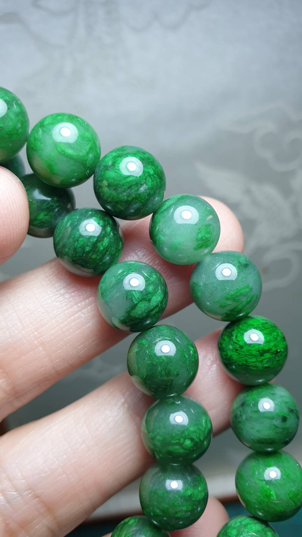 Mawsitsit Fei Cui Bracelet 17cm Watery Translucent Type A Natural Jade 10.5mm Beads