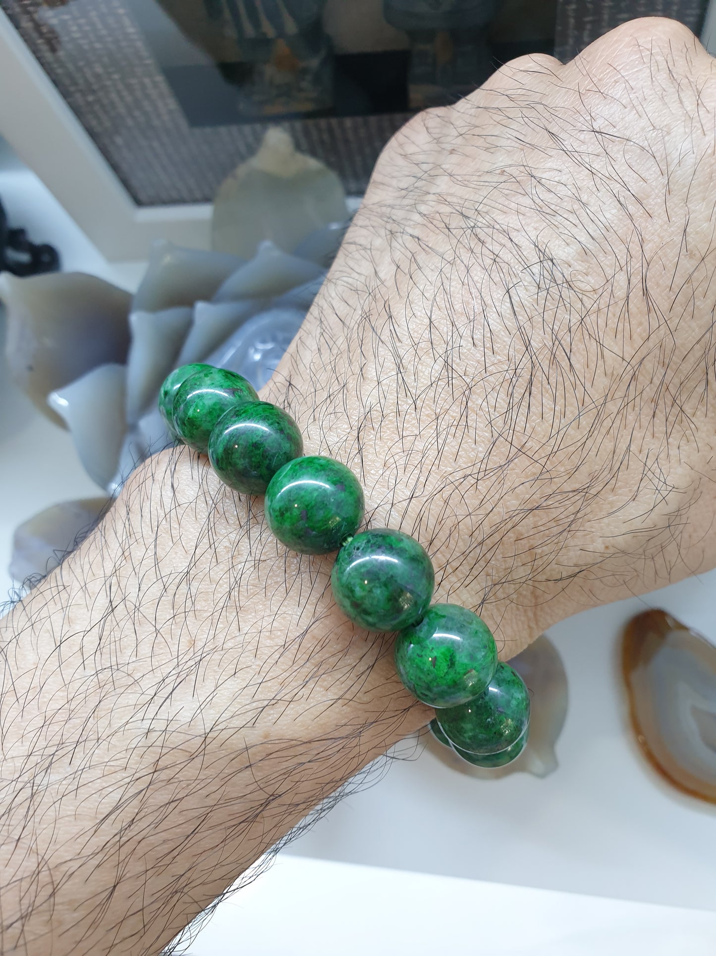Mawsitsit Jade 13.5mm Round Beads Bracelet - Collectors Material
