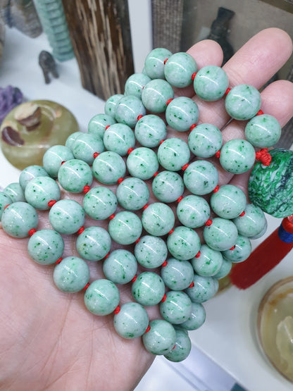 108 Beads Premium Jade Japa Mala | Type A Natural Jadeite | Handcrafted Meditation Beads