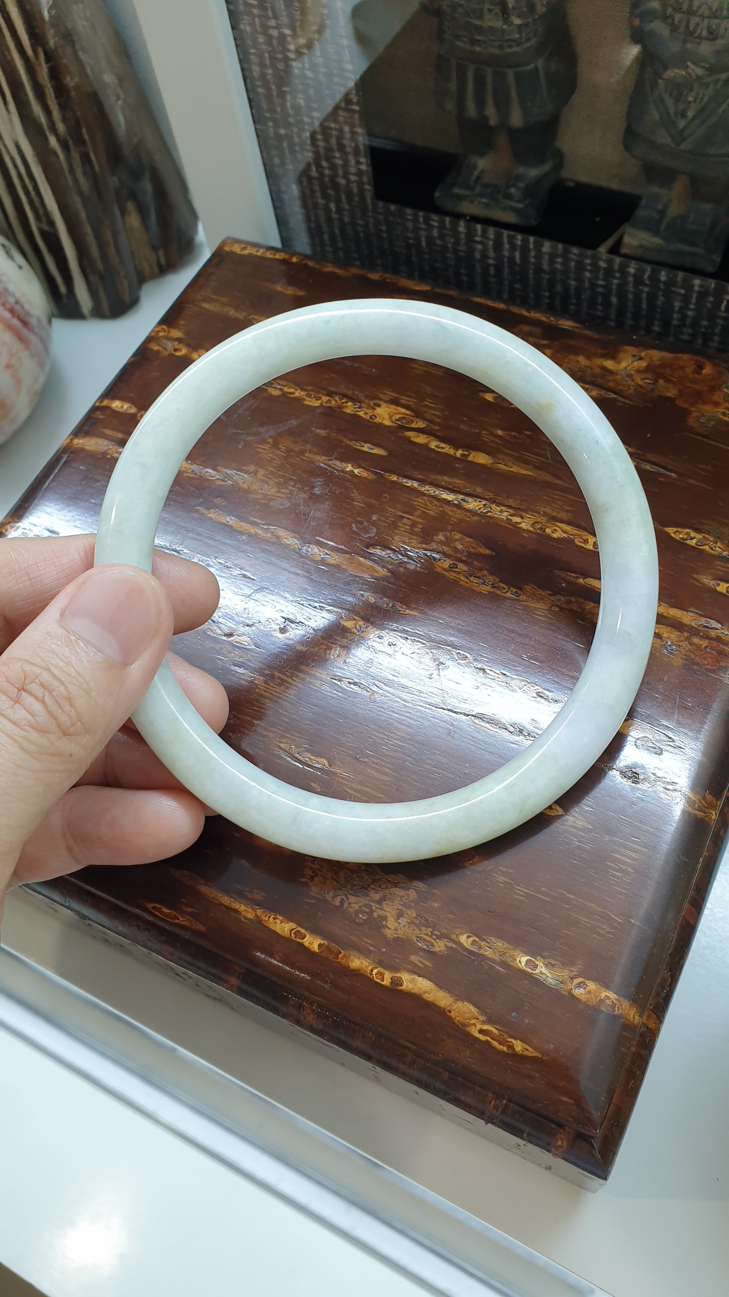 Jade Cylindrical Bangle (S 81 - 83) | Authentic Type A Jadeite | Vintage Jade Bracelet