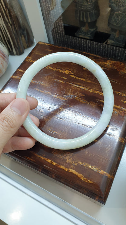 Jade Cylindrical Bangle (S 81 - 83) | Authentic Type A Jadeite | Vintage Jade Bracelet