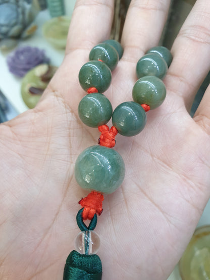 Jade Japa Mala | Green Beads - Type A Jadeite | Handcrafted Lucky  Charms Ideal for Gifting 🎁