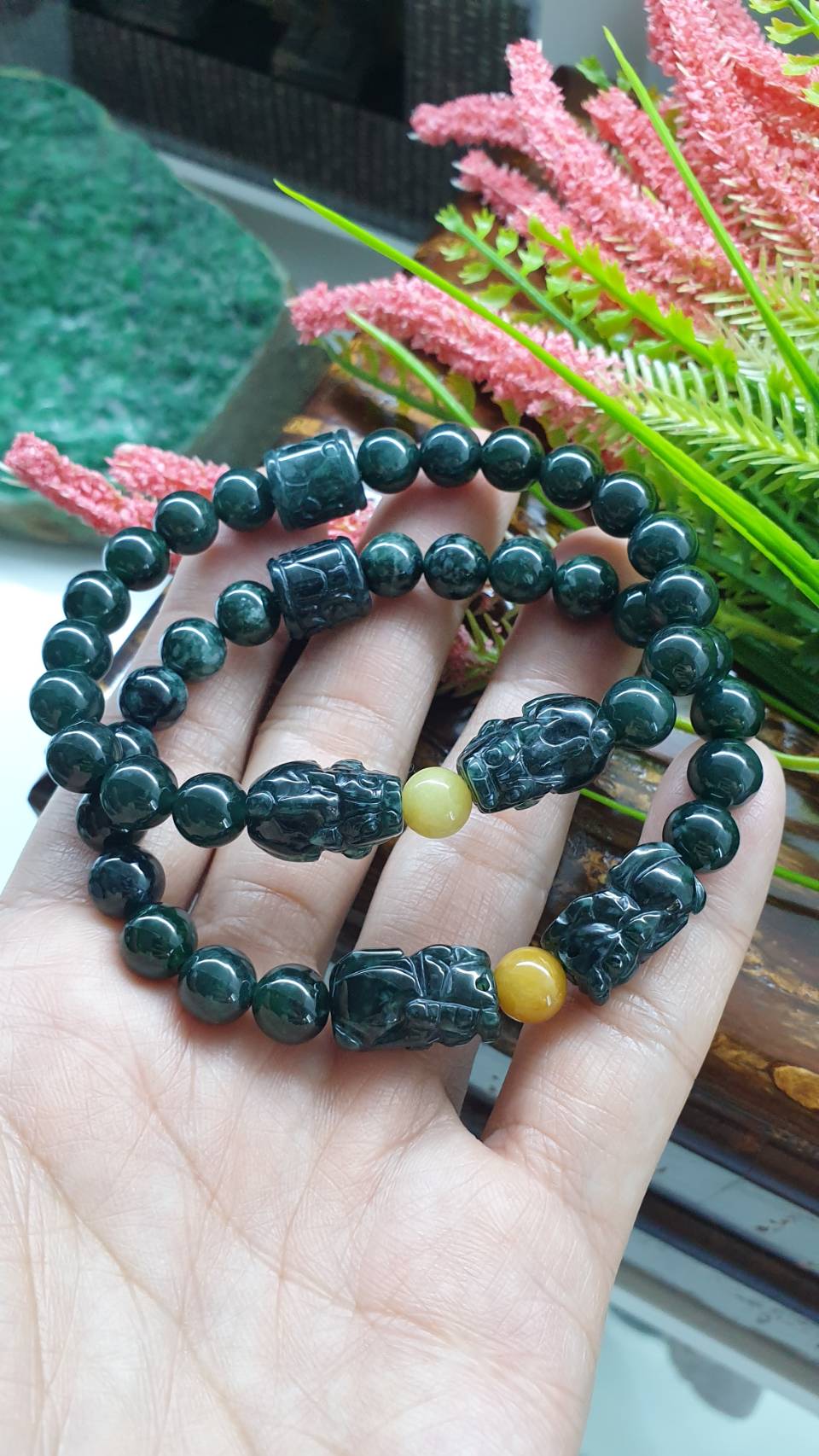 Ocean Blue Jade Wealth Keeper Bracelet 17cm Type A Natural Jadeite