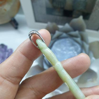Jade Bolo Pendant | Fei Cui - Natural Jadeite & Sterling Silver | Statement Piece Jewelry