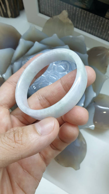 Jade Princess Bangle S52.7 Misty Lavender Fei Cui Type A Myanmar Jadeite