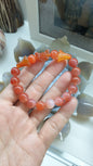 Peach Agate Wrist Candy Bracelets 17 cm - Natural Gemstone Beads, Charms