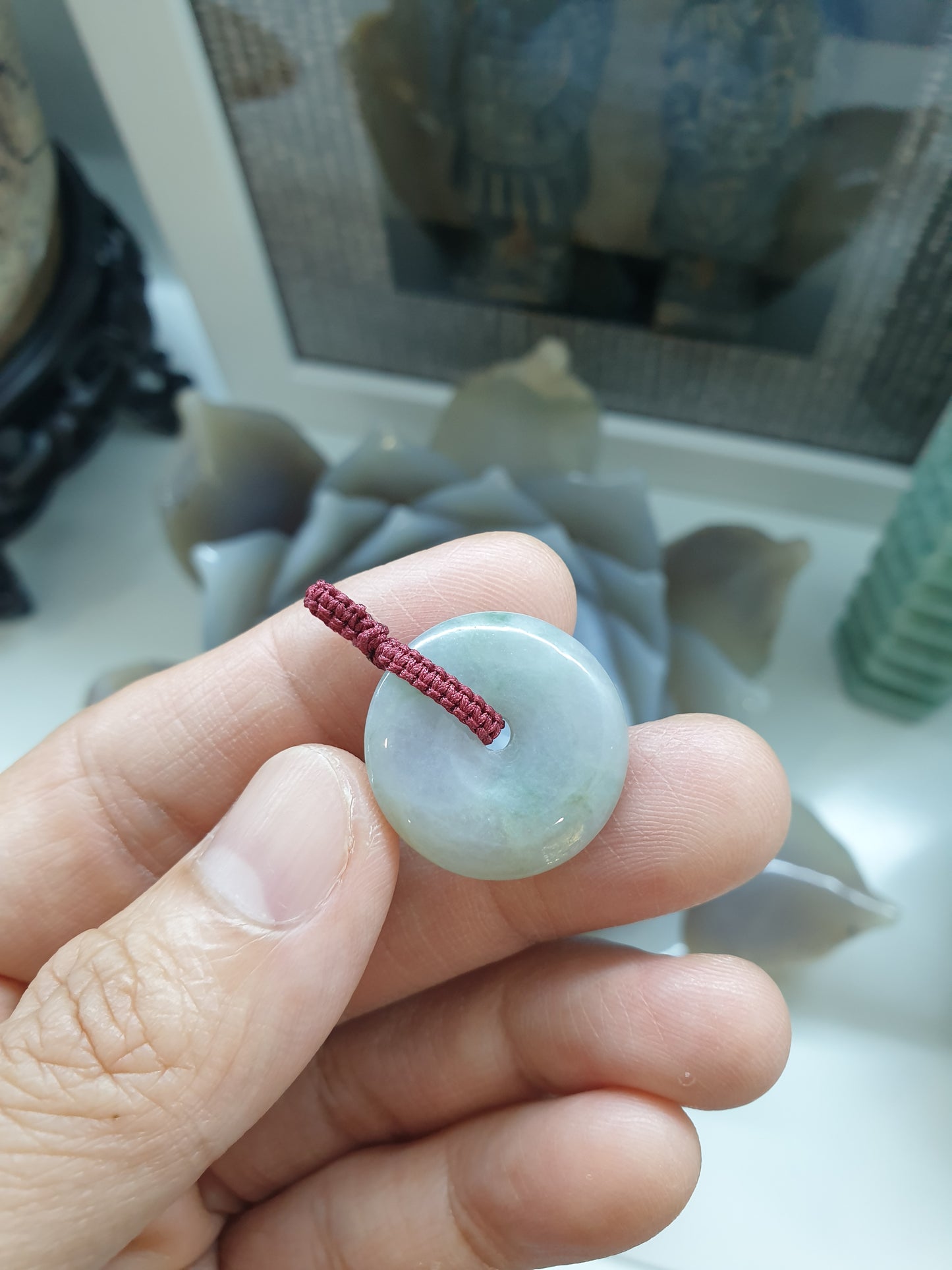 Jade Ping An Kou Pendant (1.5 - 2 cm) (Random Pick) | Fei Cui - Type A Jadeite | Handwoven Thread Bail