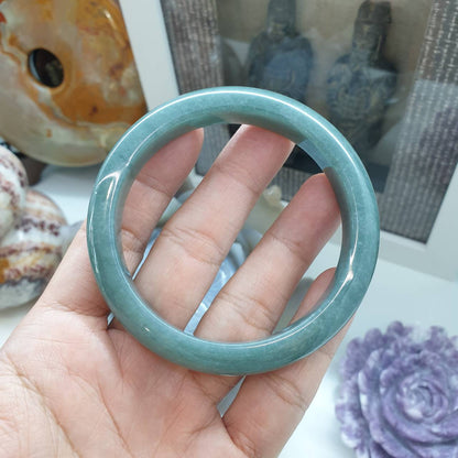 Blue Jade Bangle S62 and S62.5 Authentic Type A Natural Jadeite His or Hers Bracelet
