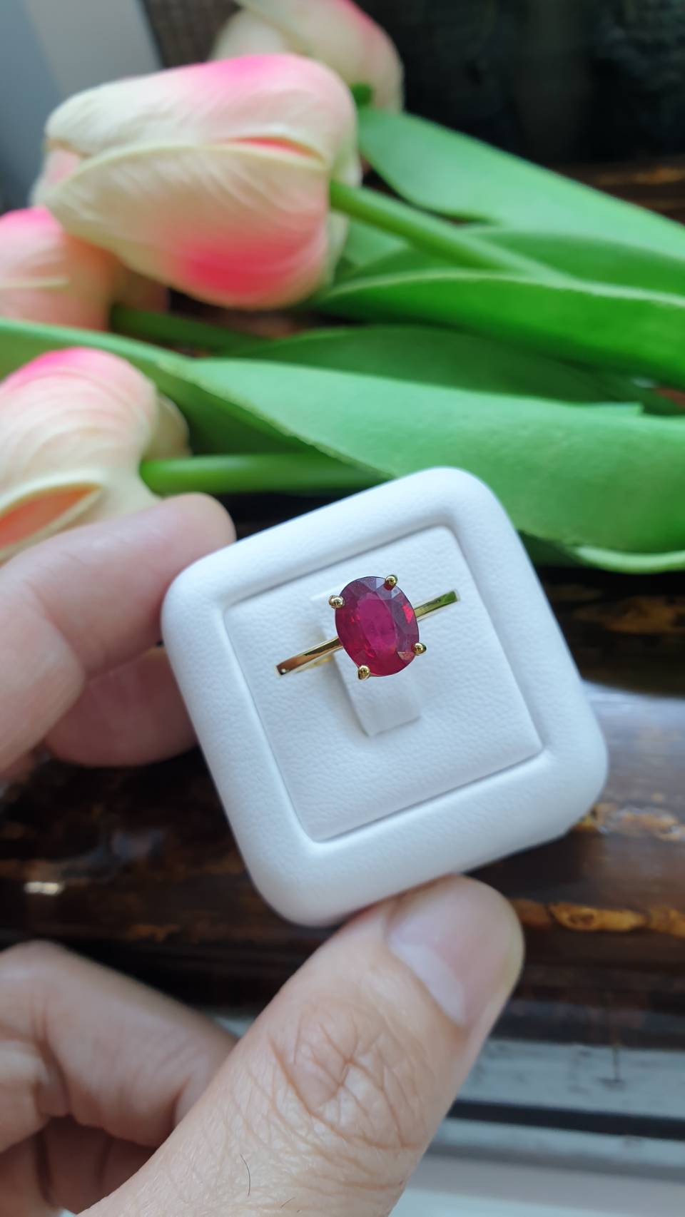 Ruby & 14K Gold Ring (6.5 US) | Solid Gold | Giftable🎁 Lady's Ring