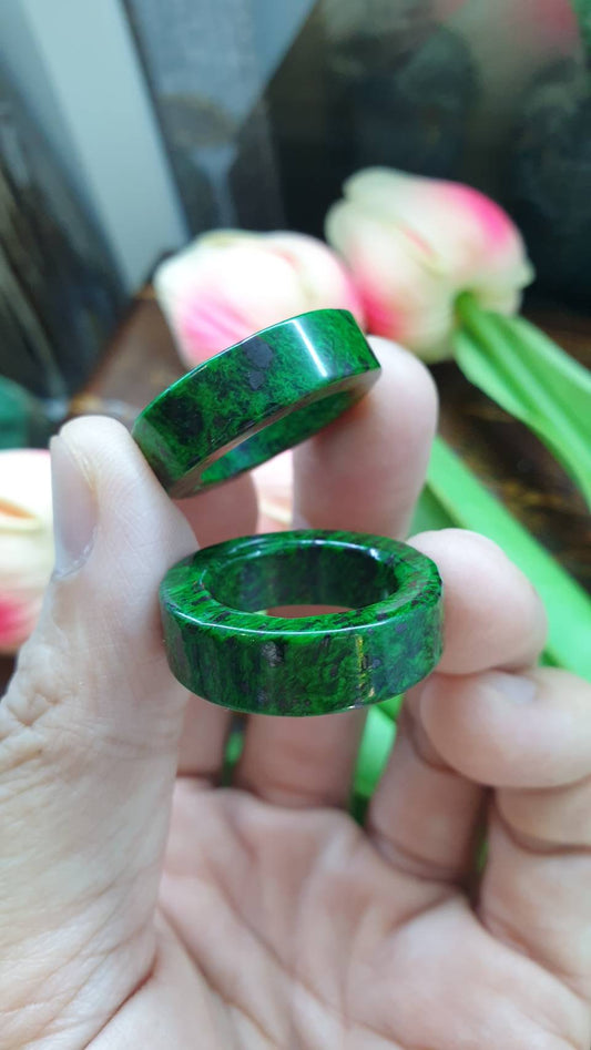 Mawsitsit Rings, Selections (7.25 US) | Type A - Natural Mawsitsit Stone | Collector's Material