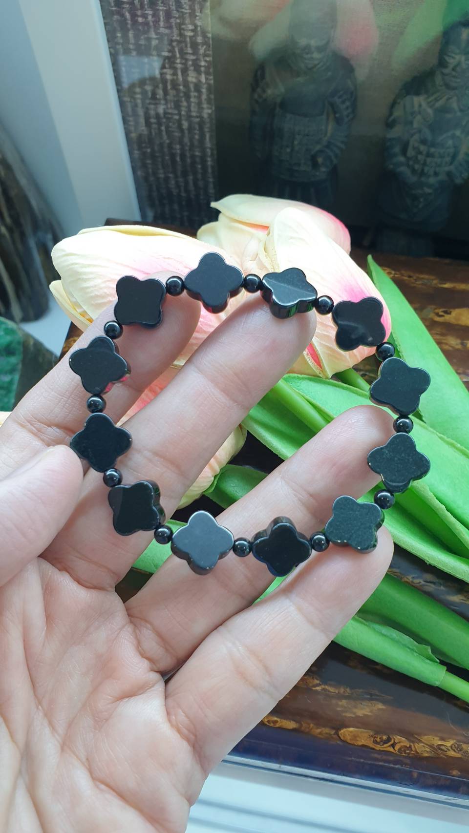 Black Jade Good Luck Bracelet (16.5 cm) | Type A - Natural Jade Beads