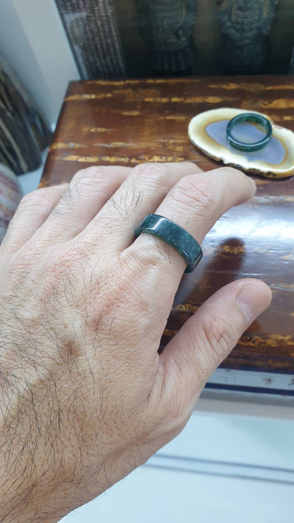 Blue Jade Ring (9.5 or 10.75 US) | Type A Natural Jadeite