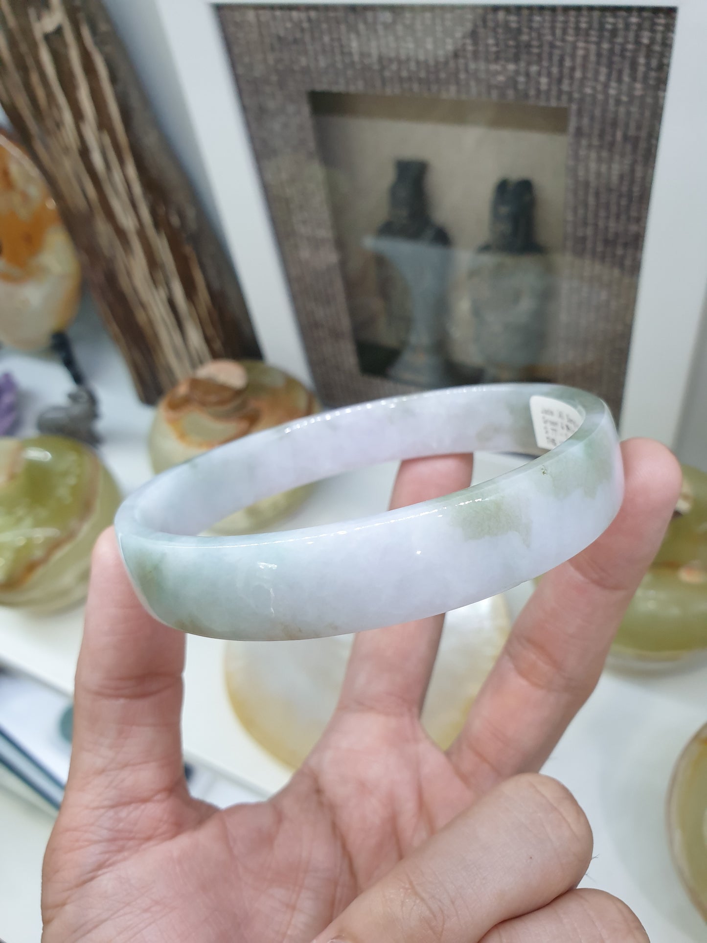 Plus Size Jade Bangle Square Cut Type A Jadeite Size 78-79