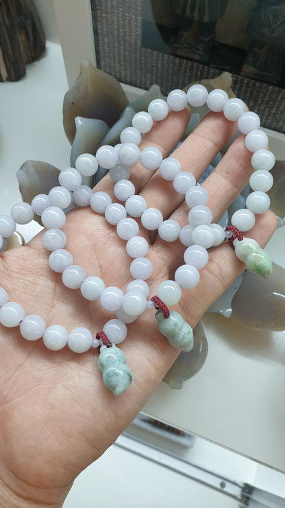 Huasheng Charmed Lavender Jade Bracelet | Good Fortune Wrist Candy | Type A Natural Jadeite 🤗