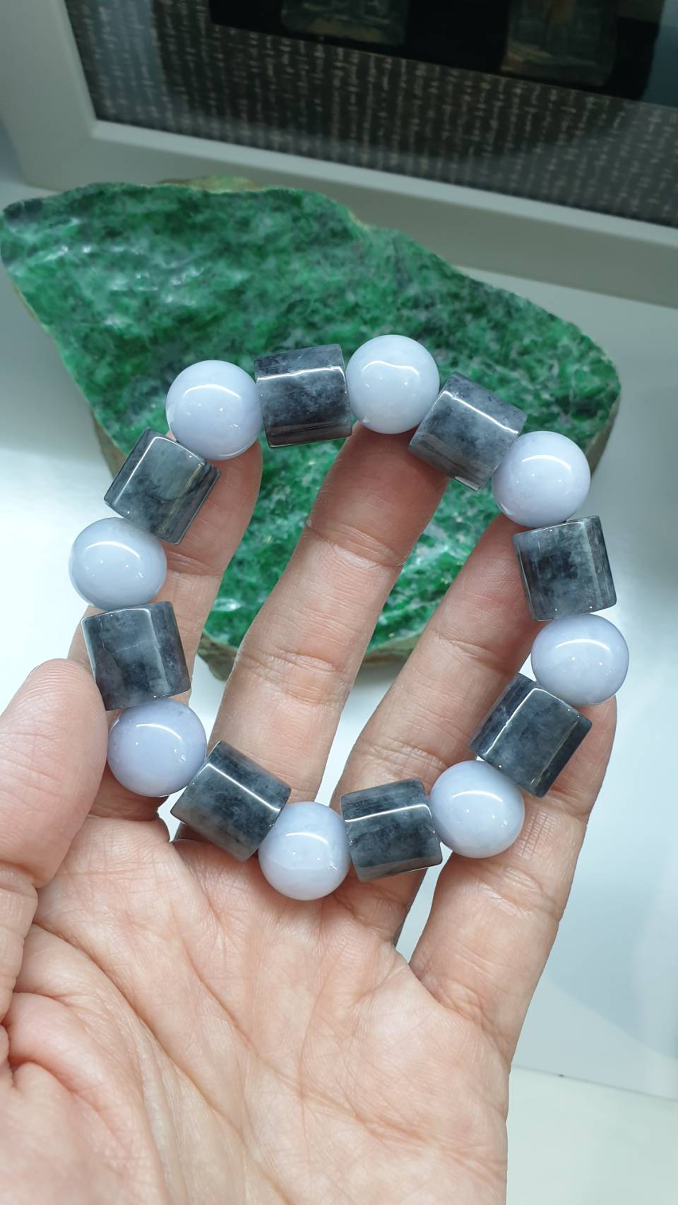 Avant Garde Jade Bracelet 17cm 2Tone Blend Type A Myanmar Jadeite