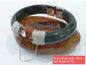 Black Jade Split Bangle (S 63) | Sterling Silver | Authentic Fei Cui Jade | Elegant Wrist Accessory for Him or Her