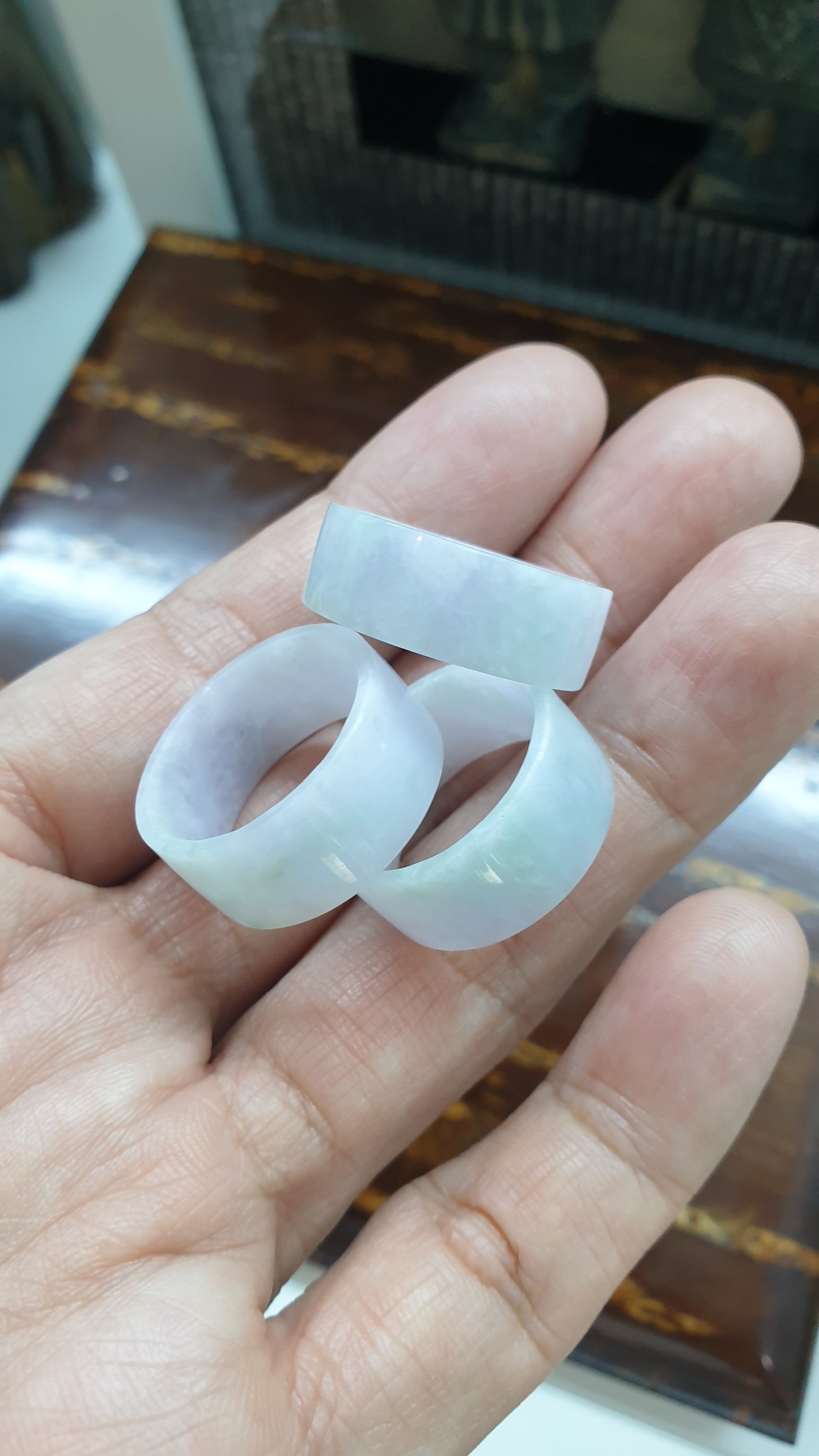 Lavender Jade Flat Band Ring Type A Natural Jadeite Sizes 9.5 to 11 US