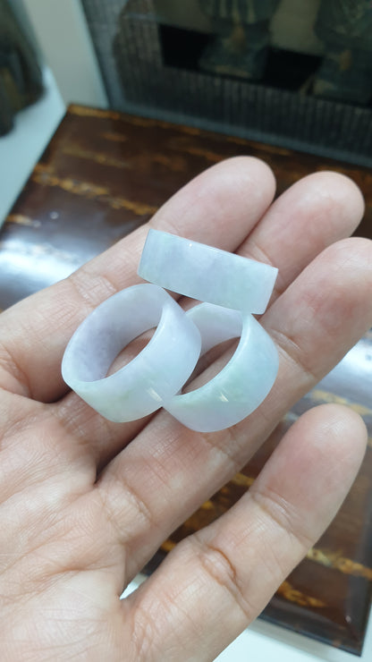 Lavender Jade Flat Band Ring Type A Natural Jadeite Sizes 9.5 to 11 US