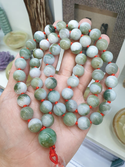 Jade Japa Mala | Two-toned Jadeite Beads - Type A | Handcrafted Meditation Beads