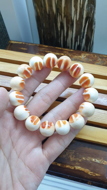 Conch Summer Bracelets 17 cm - Natural Shell, Large Beads