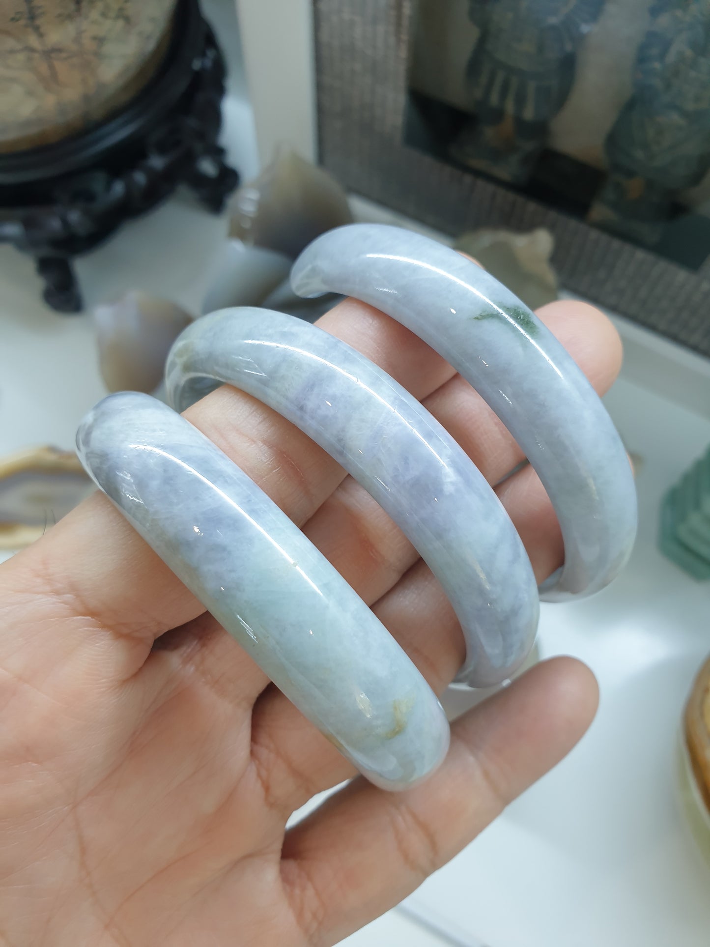 Jade Cuff Bangles Size 57 - 58 Natural Lavender Jadeite Random Pick