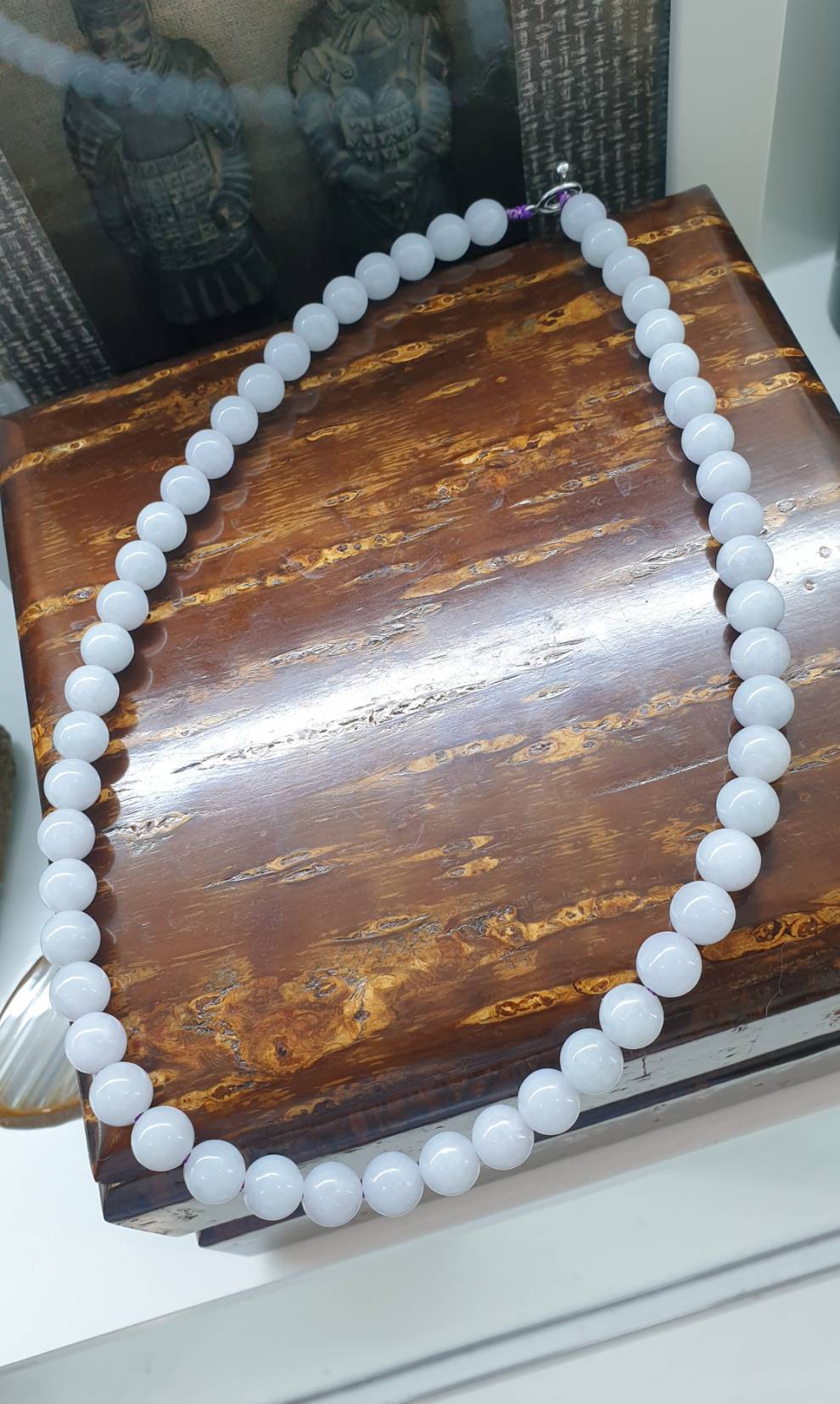 Silky Lavender Jade Beads Necklace (20") | 9K White Gold Toggle | Type A Natural Jadeite