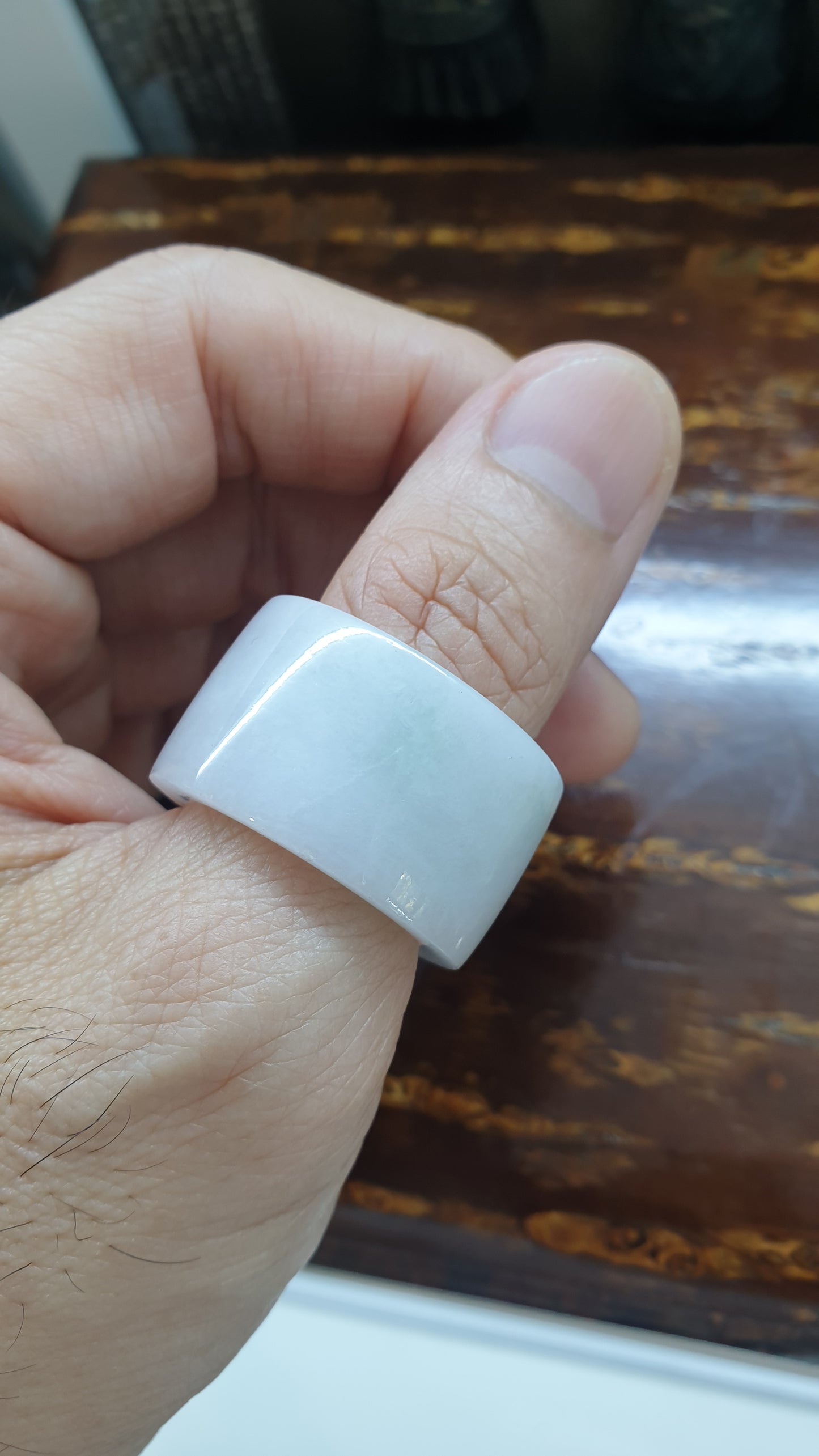 White Jade Archer's Ring (US 12.25) | Authentic Type A Jadeite | His or Hers Accessory