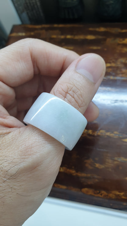 White Jade Archer's Ring (US 12.25) | Authentic Type A Jadeite | His or Hers Accessory