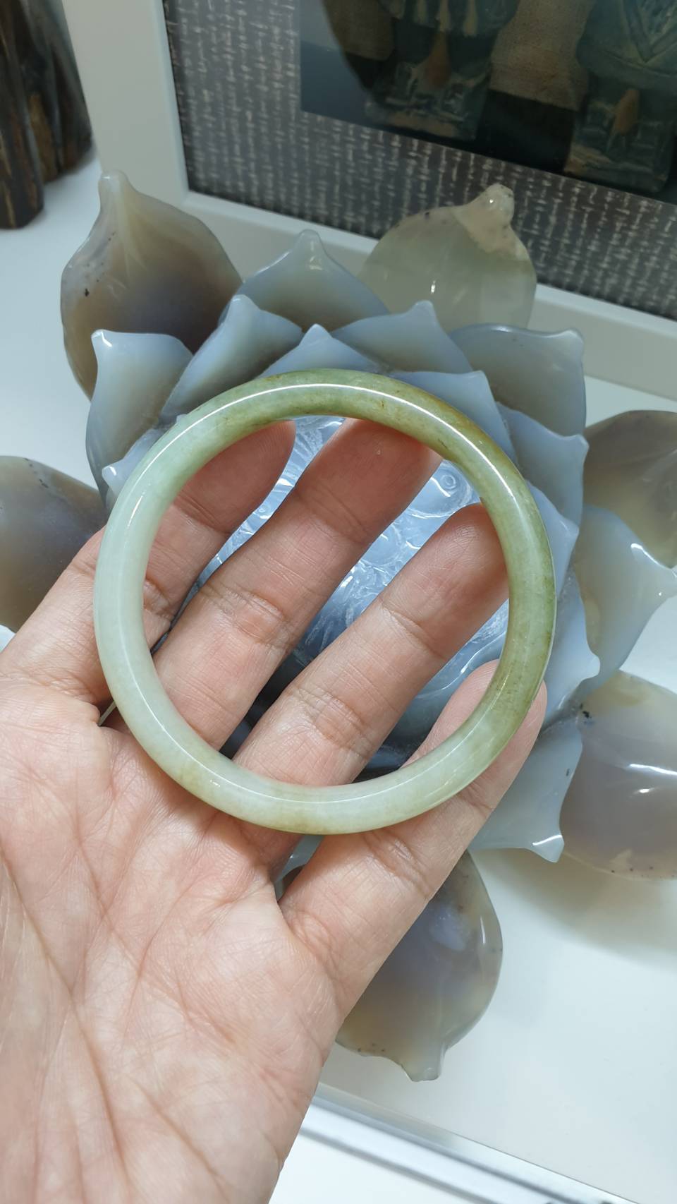Hok Lok Siew Natural Jade Bangle S58.5 Fei Cui Type A Myanmar Jadeite