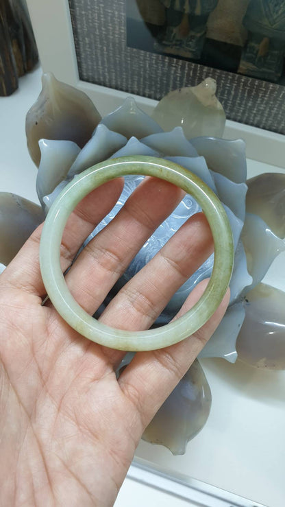 Hok Lok Siew Natural Jade Bangle S58.5 Fei Cui Type A Myanmar Jadeite