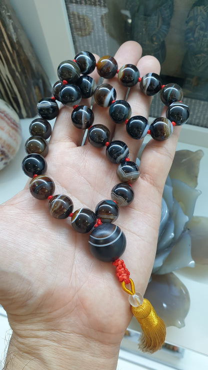 Tea Onyx Japa Mala | Natural Stones | Handcrafted Lucky  Charms Ideal for Gifting 🎁