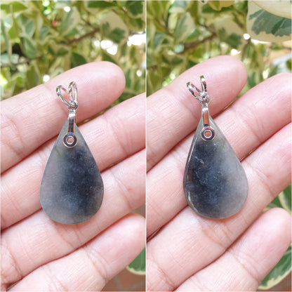 Jade Drop Pendant (Selection) | Fei Cui - Type A Jadeite | Sterling Silver