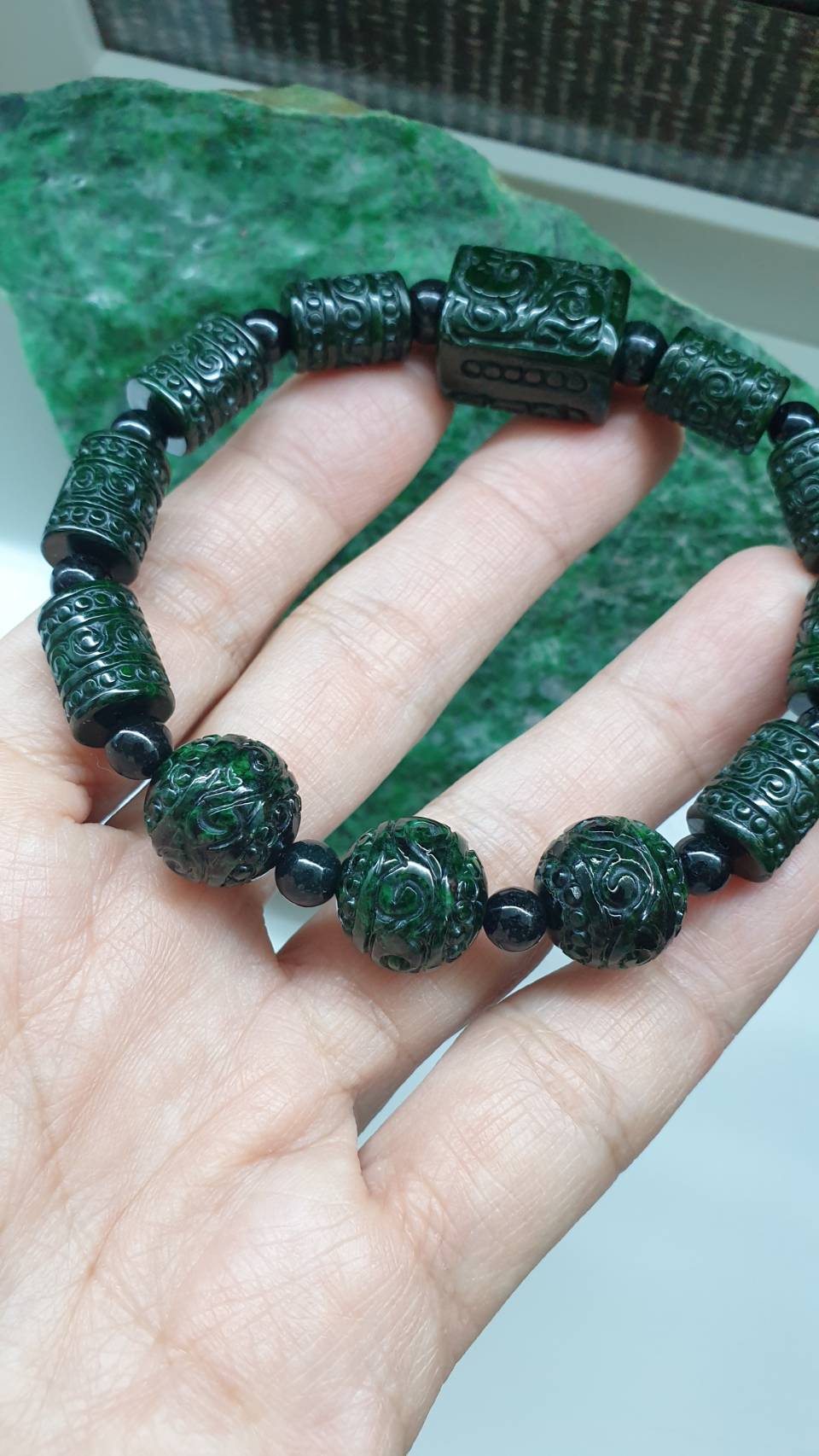 Avant Garde Ru Yi Jade Bracelet 18cm Fei Cui Type A Natural Myanmar Jadeite
