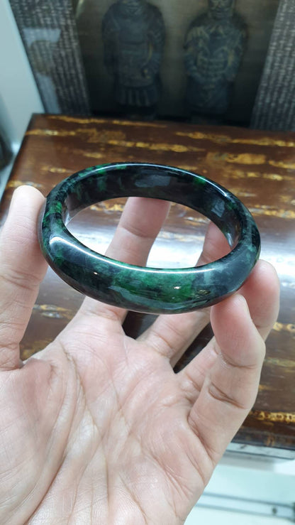 Emerald Green Jade Bangle (Size 56 & 60) | Authentic Type A Jadeite
