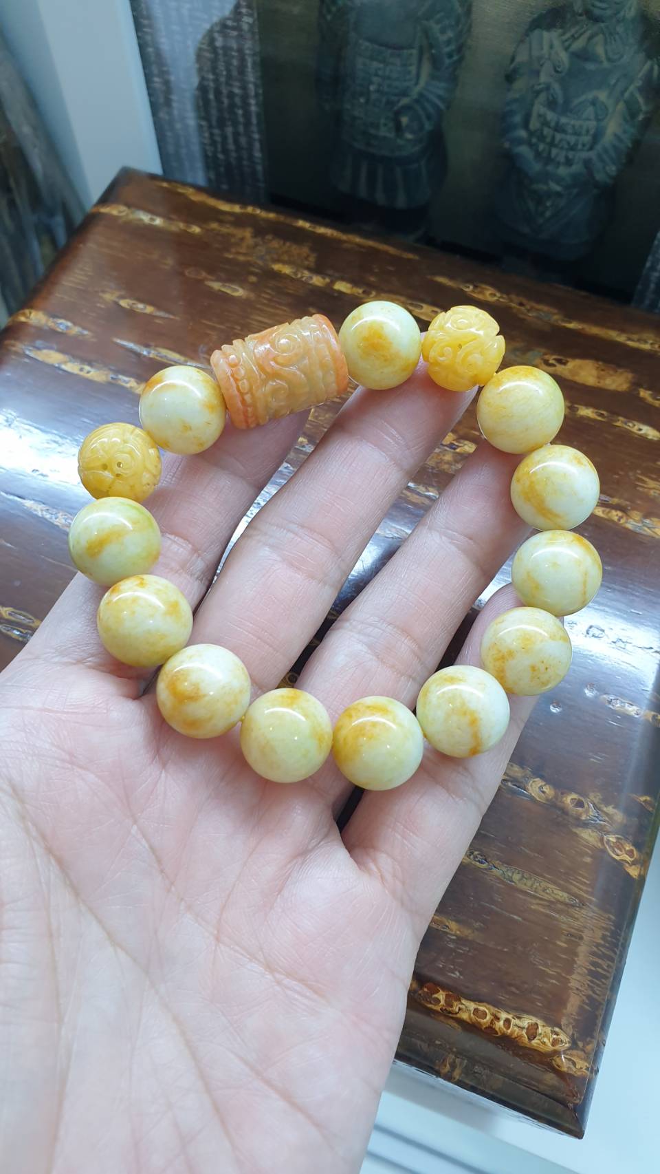 Jade Ru Yi Bracelet (17.5 cm) | Type A Natural Jadeite Vintage Beads