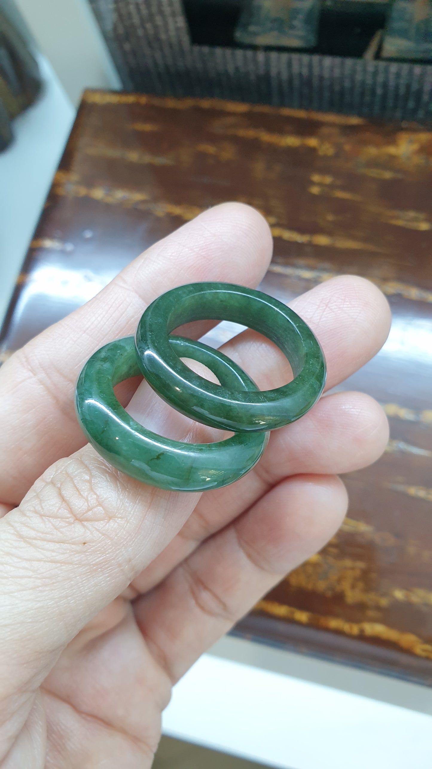 Natural Green Jade Rings US11.75 Fei Cui Natural Myanmar Jadeite