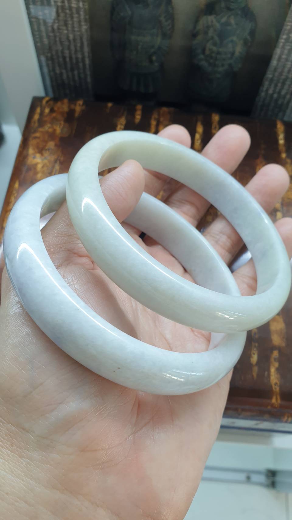 Plus Size Lavender Jade Bangles Size 79-80 Authentic Type A Jadeite