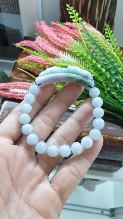 Lavender Jade Pixiu Bracelet 17cm Fei Cui Type A Myanmar Jadeite Wealth Wristband