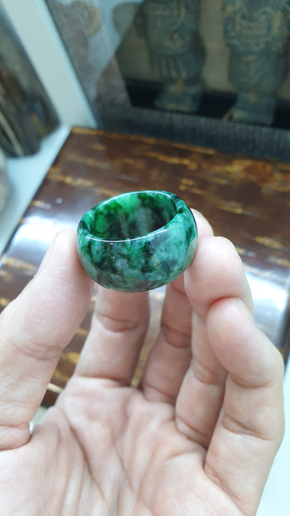 Gents Style - Domed Jade Ring (Size 13 US) | Fei Cui Type A Natural Jadeite | Rare - Collector's Piece