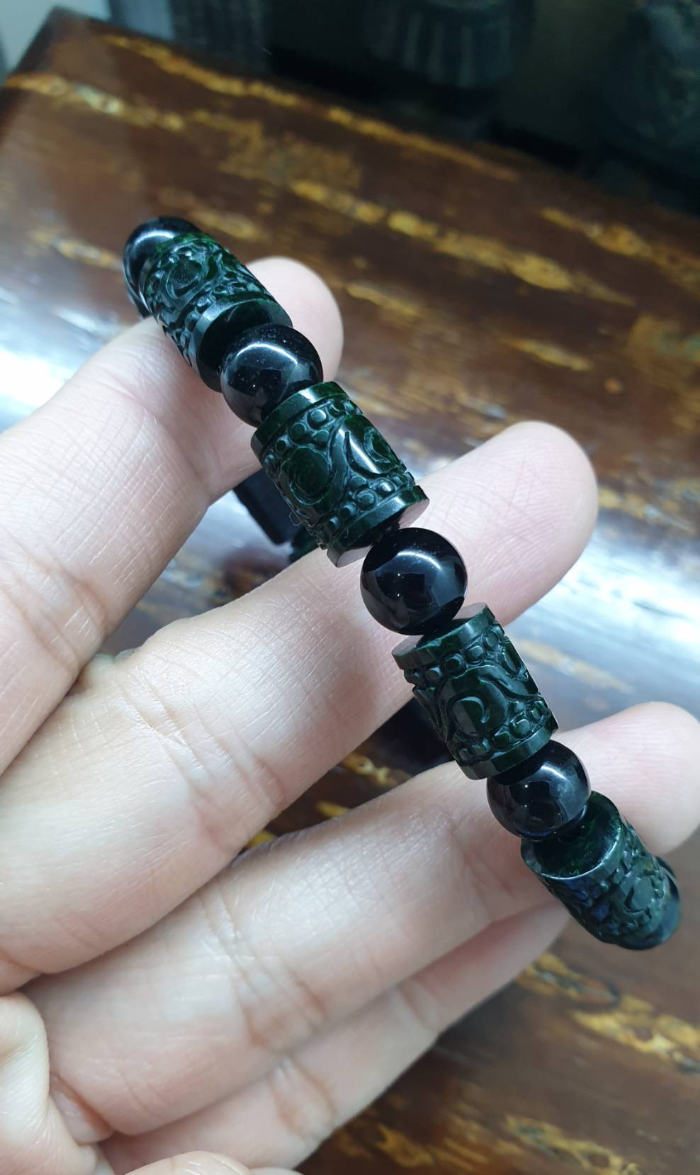 Jade Pixiu & Ru Yi Charmbracelet (17.5 cm) | Type A Natural Jade | His or Hers Luckycharm Jewelry