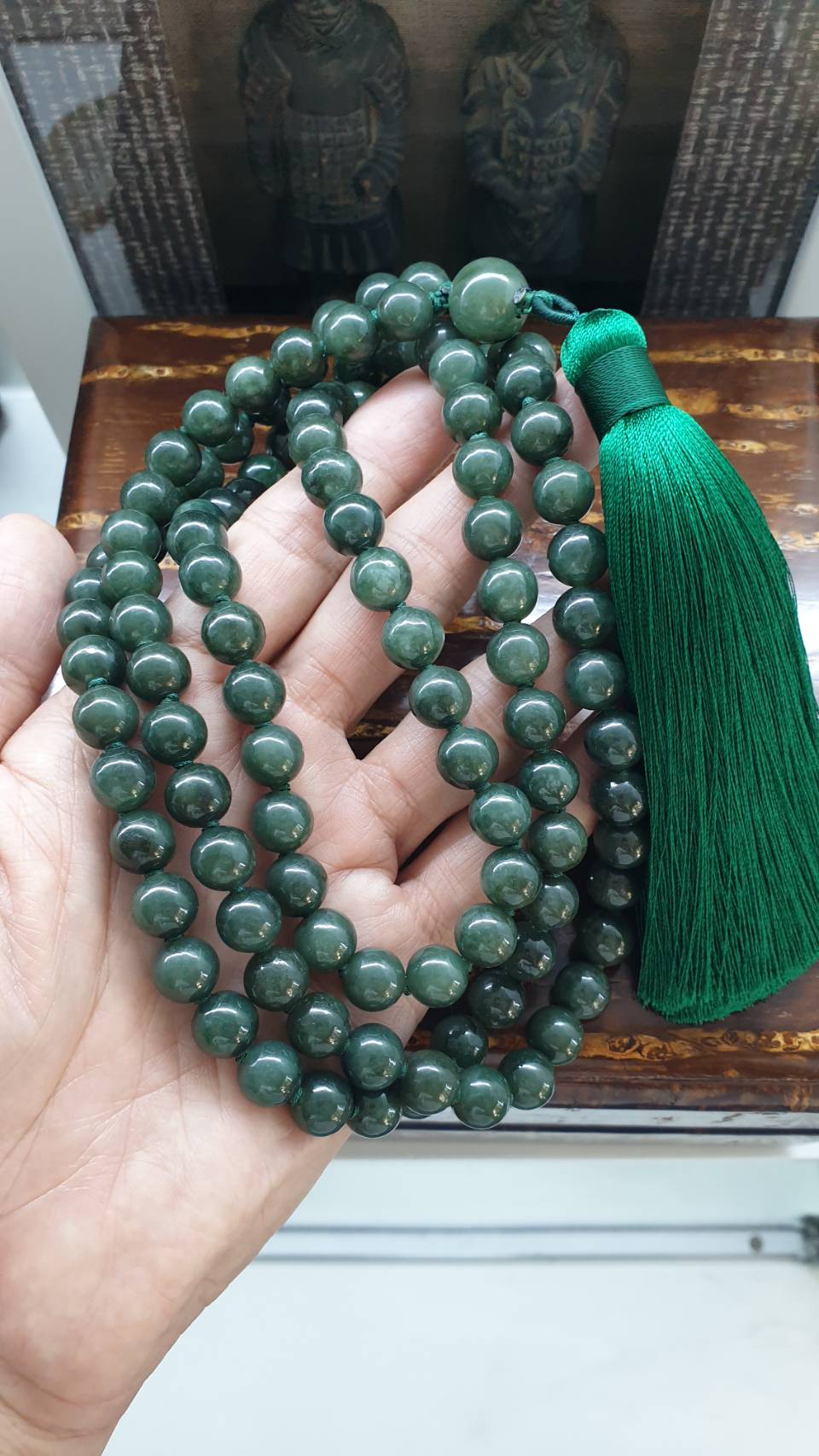 108 Jade Beads Japa Mala | Type A Natural Jadeite Meditation Beads