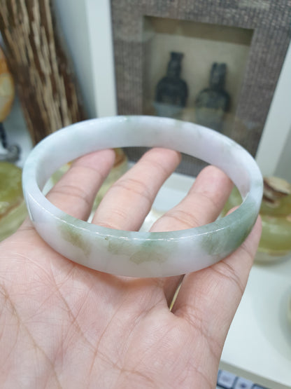 Plus Size Jade Bangle Square Cut Type A Jadeite Size 78-79