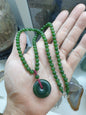 Jade Ping An Kou beaded Necklace (21") | Authentic Jade - Nephrite | Good Fortune Jewelry For Her
