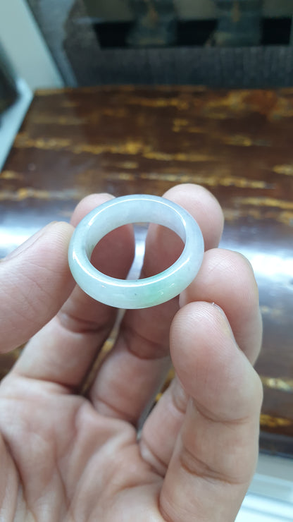 Silky Lavender Jade Ring Fei Cui Type A Natural Jadeite Size 9.5 US
