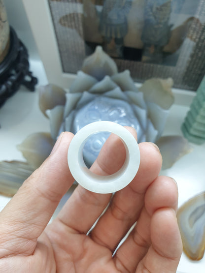 Yellow-White Jade Archer's Ring (US 12.25) | Authentic Type A Jadeite | His or Hers Accessory