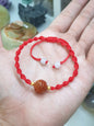 Jade Ru Yi Red Thread Bracelet (Adjustable) | Pure 24K Gold Beads | Fei Cui - Natural Jadeite
