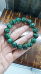 Jade Ru Yi Beads Bracelet | Marbled Green, Type A  Natural Jadeite | Giftable Gents Bracelet